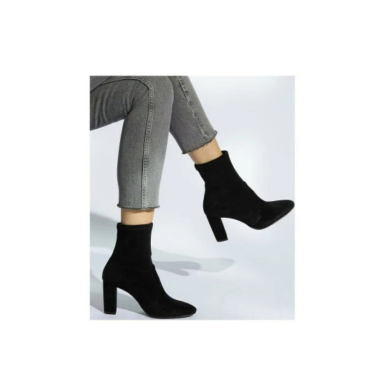 Dune London 'Optical' Suede Sock Boots For Female - Image 5