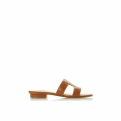 Dune London Wide Fit &apos;Loupe&apos; Leather Sliders For Female