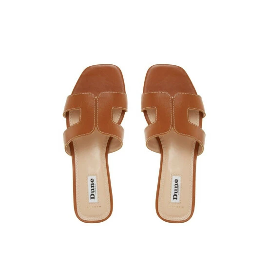 Dune London Wide Fit 'Loupe' Leather Sliders For Female - Image 4