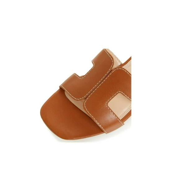 Dune London Wide Fit 'Loupe' Leather Sliders For Female - Image 6