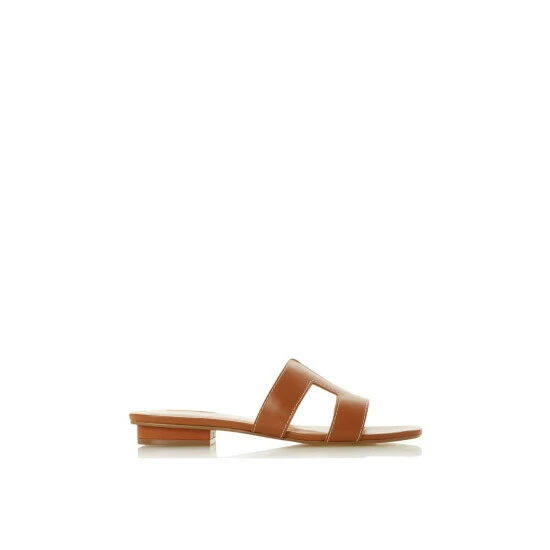 Dune London Wide Fit 'Loupe' Leather Sliders For Female - Image 7