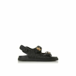 Dune London &apos;Lockstockk&apos; Double Strap Turn Lock Flat Sandals For Female
