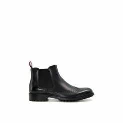Dune London &apos;Check&apos; Leather Chelsea Boots For Male