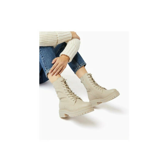 Dune London 'Paradisa' Leather Lace Up Boots For Female - Image 5