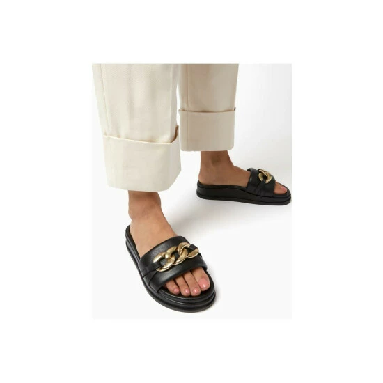 Dune London 'Leon' Leather Sliders For Female - Image 5
