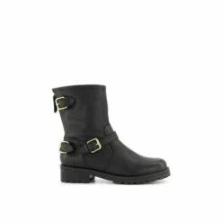 Dune London 'Panthers' Leather Biker Boots For Female