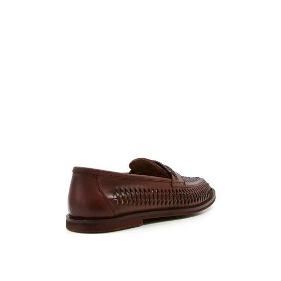 Dune London Wide Fit 'Brighton Roc' Leather Loafers For Male - Image 3
