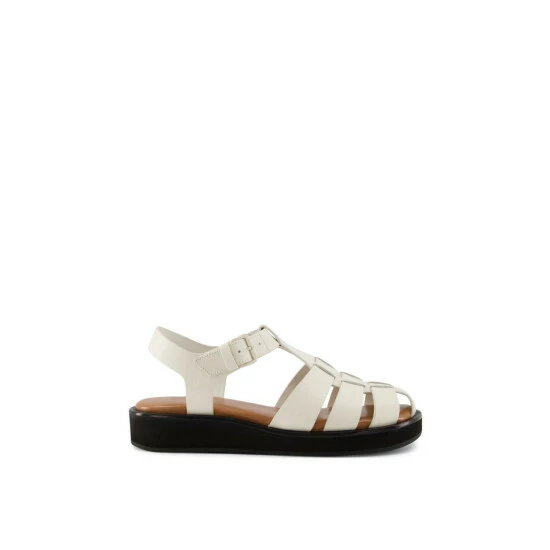 Dune London 'Loch' Leather Footbed Buckle Sandals For Female