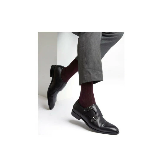 Dune London 'Schemer' Leather Monk Straps For Male - Image 5